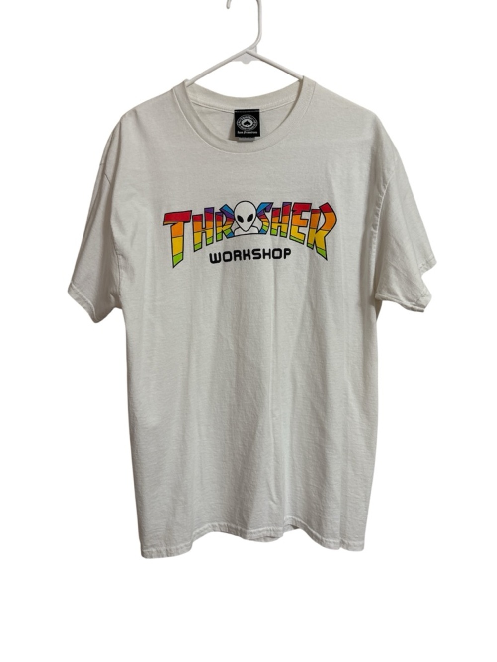 THRASHER Men’s White Graphic Logo T-Shirt - Size Large